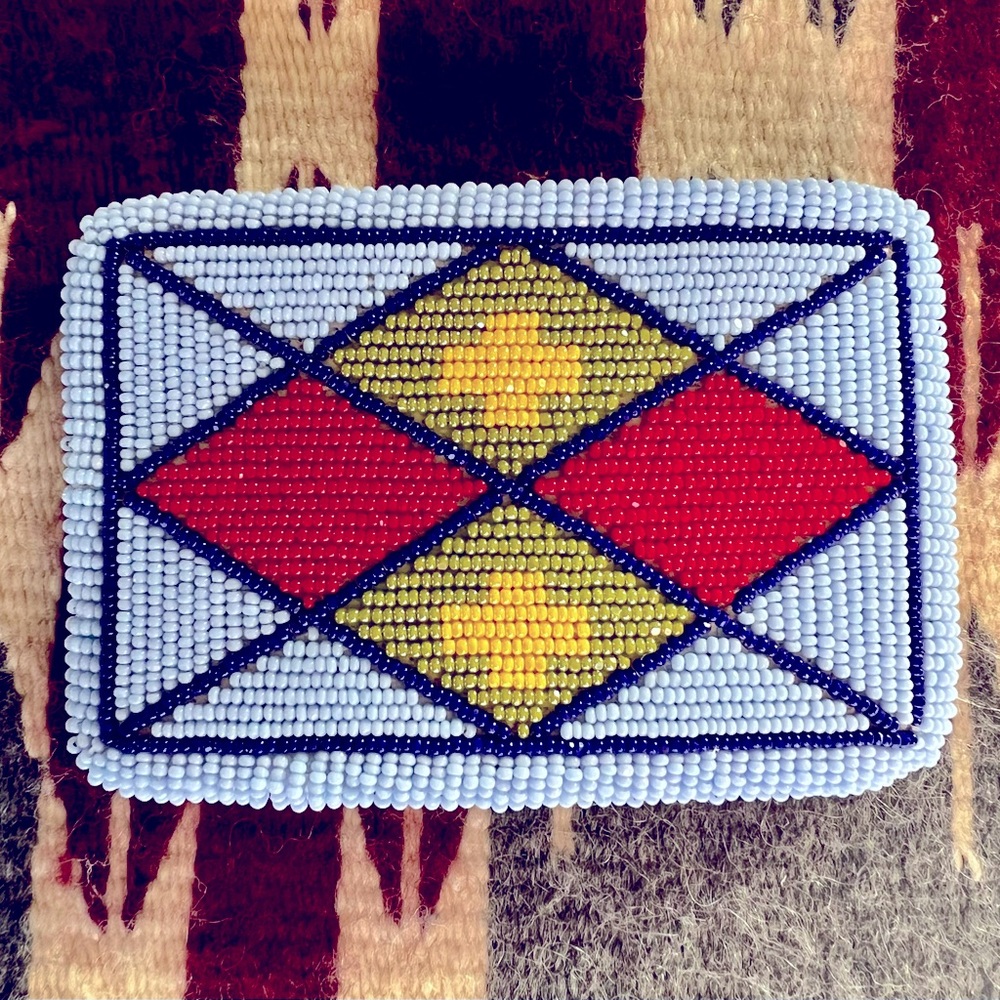 Brand new beaded belt buckle